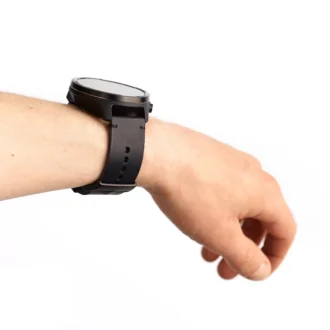 Czarny skórzany pasek do zegarka Suunto 24 mm do noszenia w mieście