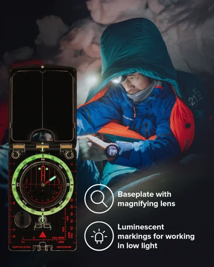 Kompas lustrzany Suunto MC-2 NH USGS do wypraw górskich Kompas lustrzany Suunto MC-2 NH USGS do wypraw górskich