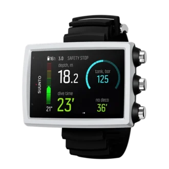 Komputer nurkowy Suunto EON Core w kolorze białym z kolorowym ekranem i dużymi cyframi