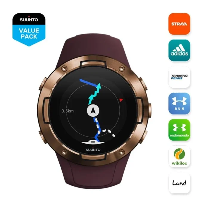 Suunto 5 burgundy copper – kompaktowy sportowy zegarek GPS o doskonałej żywotności baterii