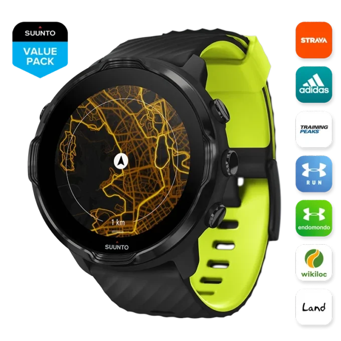Suunto 7 black lime – smartwatch z wszechstronnymi funkcjami sportowymi