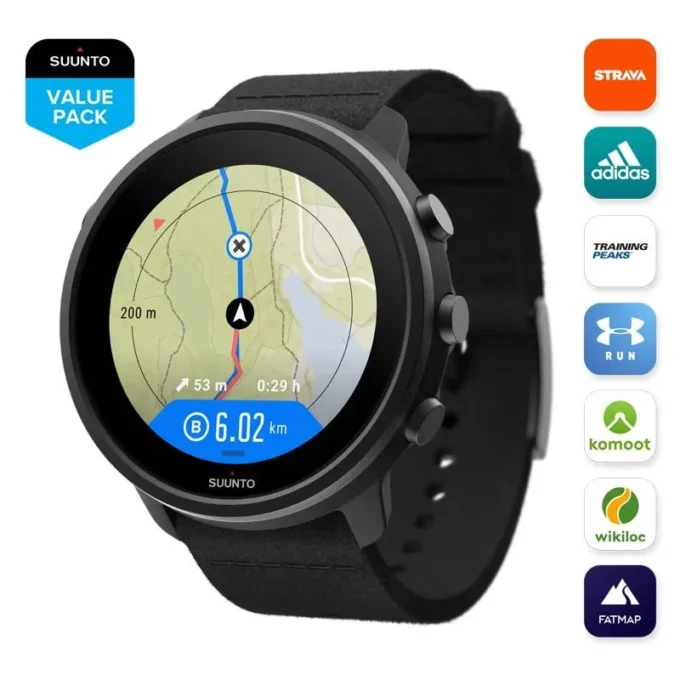 Suunto 7 matowy czarny tytan – smartwatch z wszechstronnymi funkcjami sportowymi