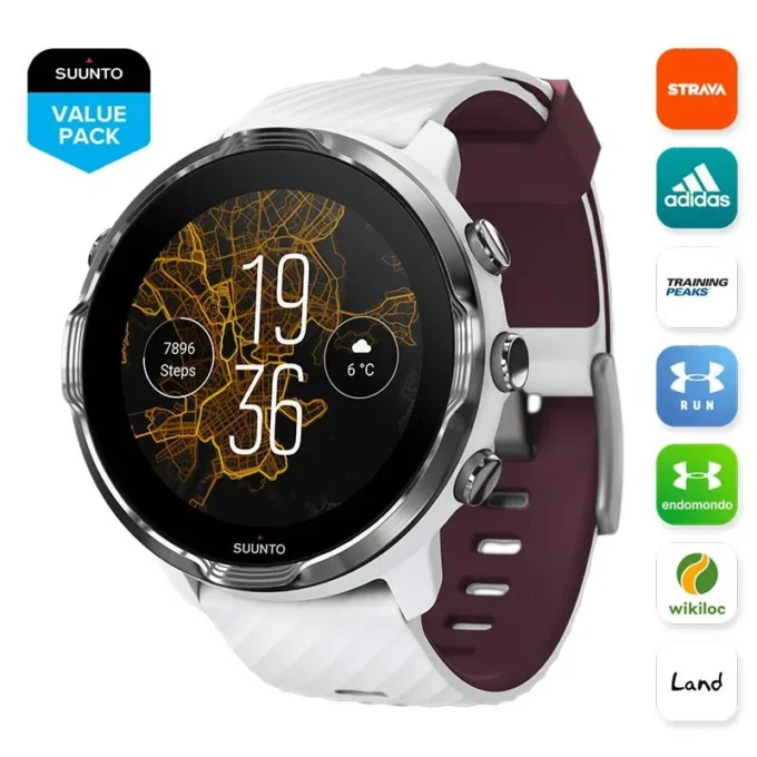 Suunto 7 white burgundy – smartwatch z wszechstronnymi funkcjami sportowymi Suunto 7 white burgundy – smartwatch z wszechstronnymi funkcjami sportowymi