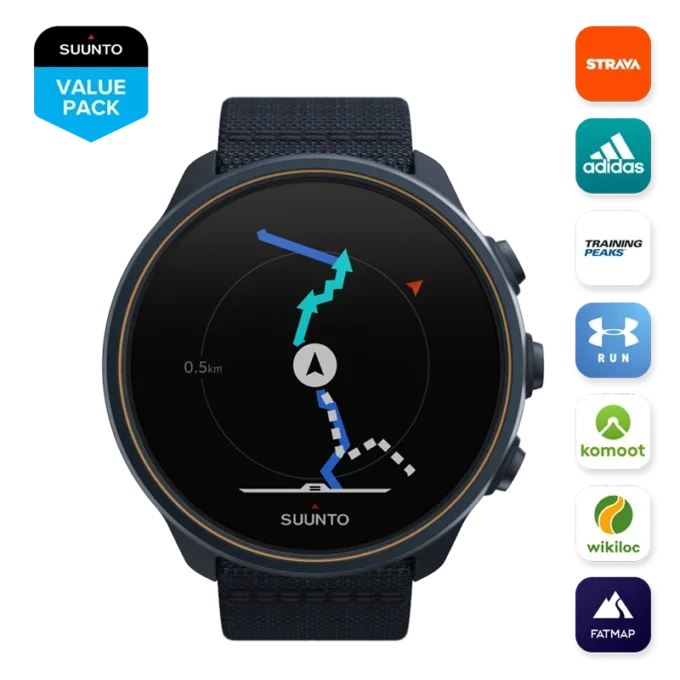 Suunto 9 Baro Granite Blue Titanium – zegarek GPS do biegów ultra