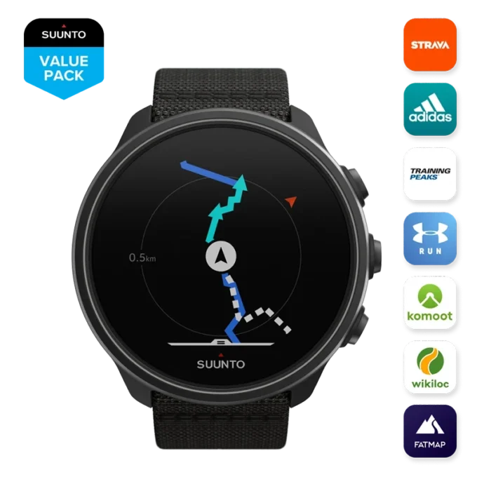 Suunto 9 Baro charcoal black titanium – wytrzymały zegarek GPS