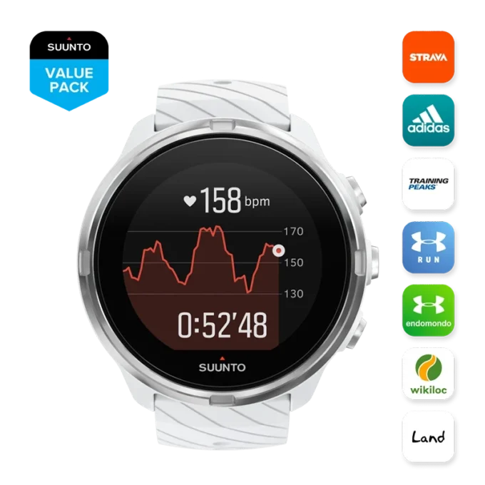 Suunto 9 biały – sportowy zegarek z GPS i długim czasem pracy baterii