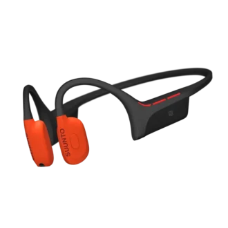 Suunto Wing 2 w kolorze koralowo-pomarańczowym – wysokiej klasy słuchawki przewodzące dźwięk przez kości