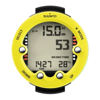 Suunto Zoop Novo w kolorze cytrynowożółtym – łatwy w obsłudze komputer do nurkowania z dużym wyświetlaczem Suunto Zoop Novo w kolorze cytrynowożółtym – łatwy w obsłudze komputer do nurkowania z dużym wyświetlaczem